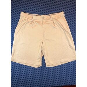 PGA Tour Mens Khaki Tan Golf Shorts Performance Stretch Size 36 Flat Front